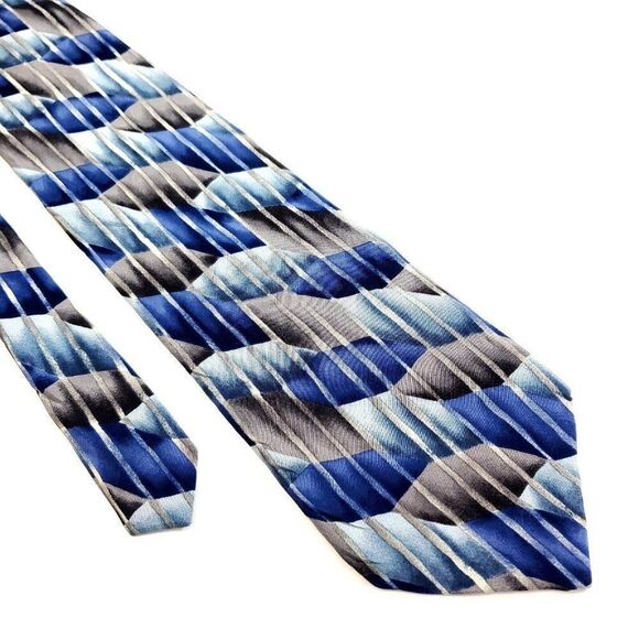 Grateful Dead Crazy Fingers Third Set‎ Blue Gray Print Short Wide Silk Tie - Picture 1 of 7